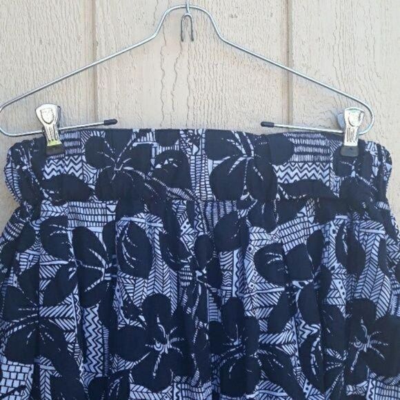 Twentyone Skirt Retro Mini Balloon Bubble Pockets Black White Flower Print Sz L - Picture 4 of 8
